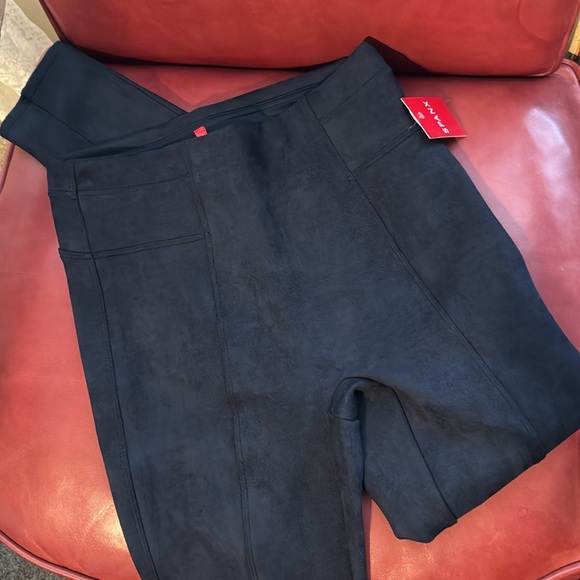 SPANX Faux Suede Leggings, classic Navy, size small NWT - Picture 9 of 13
